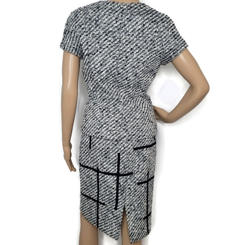 Carlisle tweed black and white blazer pencil skirt suit set size 0. - Picture 4 of 11